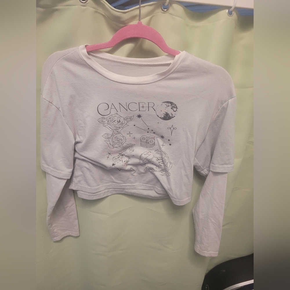 Gray Long Sleeve Graphic Tee